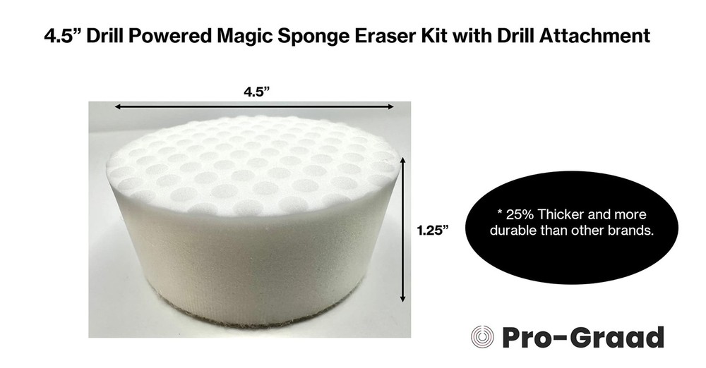 4.5” Drill Powered Magic 4.5" Sponge Eraser Kit, White