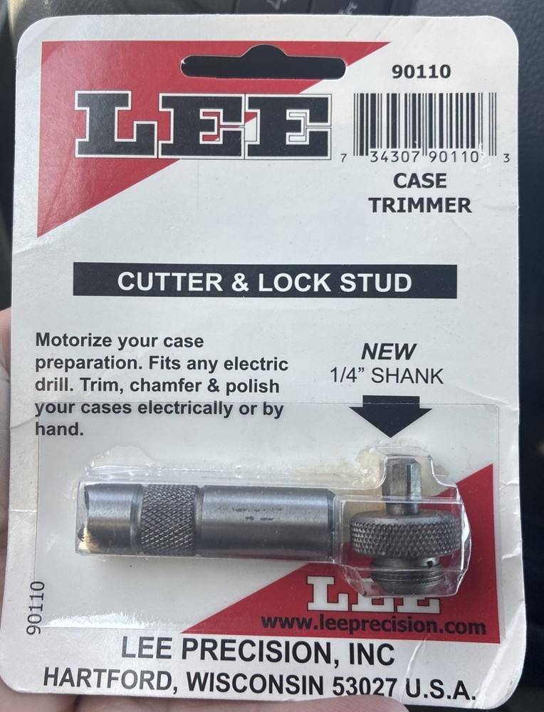 Lee Precision Case Trimmer Cutter and Lock Stud, 1/4" Shank - 90110