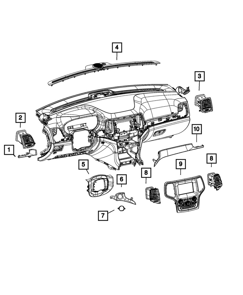 Genuine Mopar Instrument Panel Applique 5QW51AAAAC