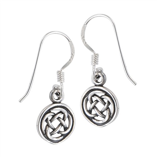 STERLING SILVER CELTIC WEAVE DANGLE EARRING