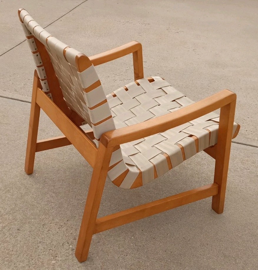 Jens Risom Knoll Webbed Lounge Armchair