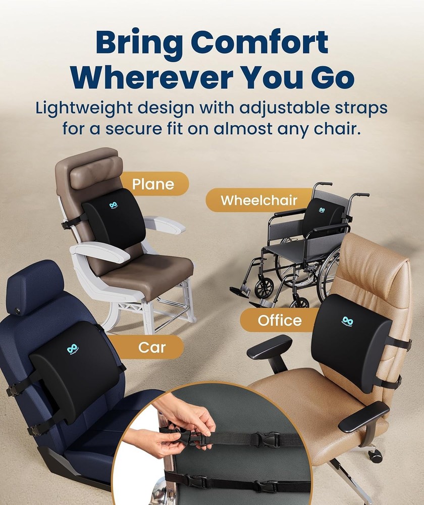 Memory Foam Lumbar Support Pillow Chair
