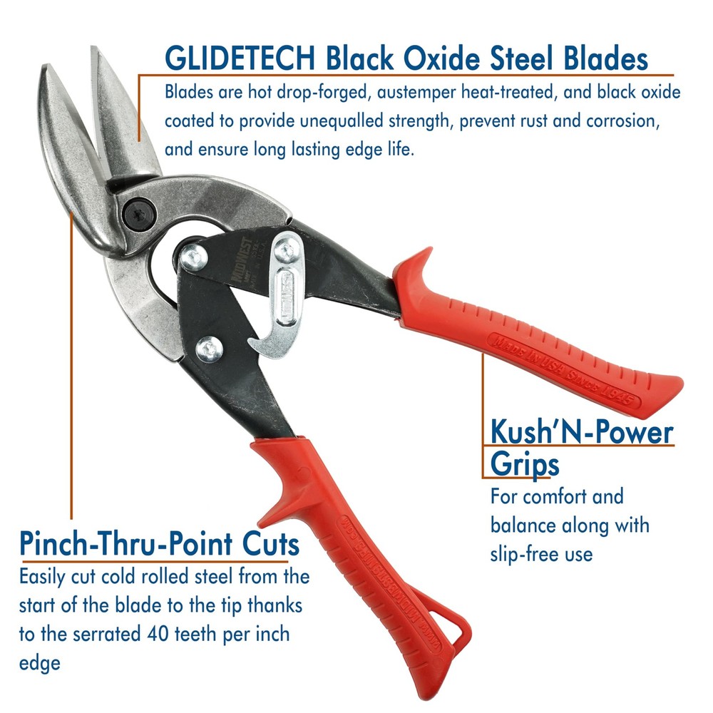 MIDWEST Blackout Series Aviation Snip - Left Cut Offset Cut,