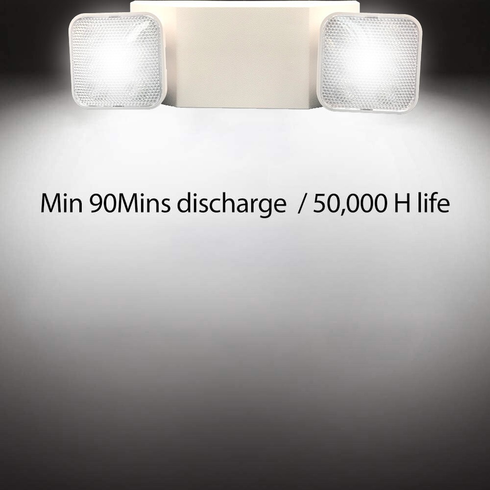 LED Emergency Exit Light Adjustable Dual Head Lamp with Battery Backup UL