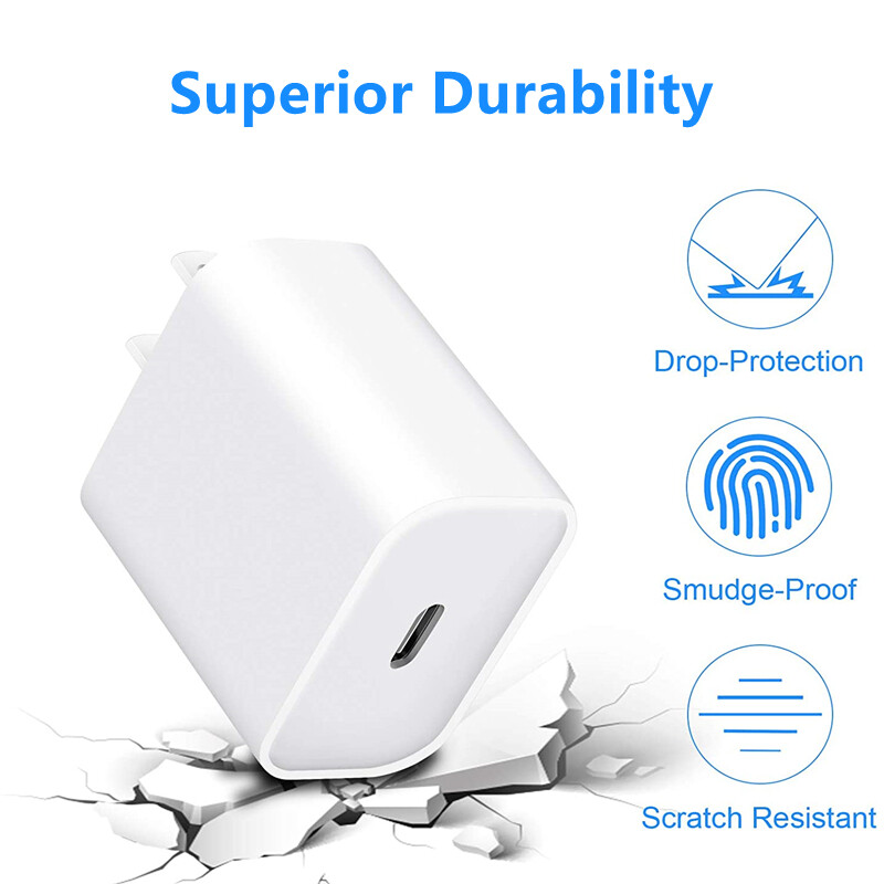 20W USB-C Fast Charger Power Adapter Cube For iPhone iPad Android Charging Block