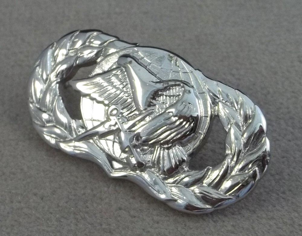 US Air Force Basic Supply And Fuels Badge - Bright Silver Finish - Regular Size