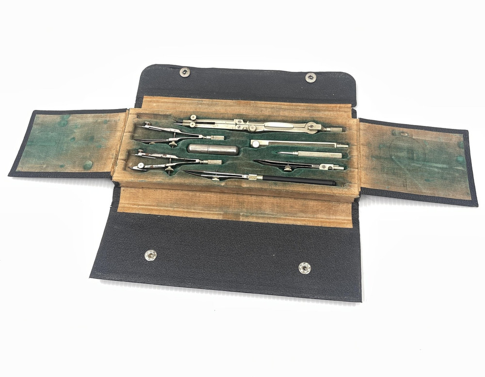 Vintage German Drafting Compass Set B-48 Drawing Tools Kit Germany Architecture