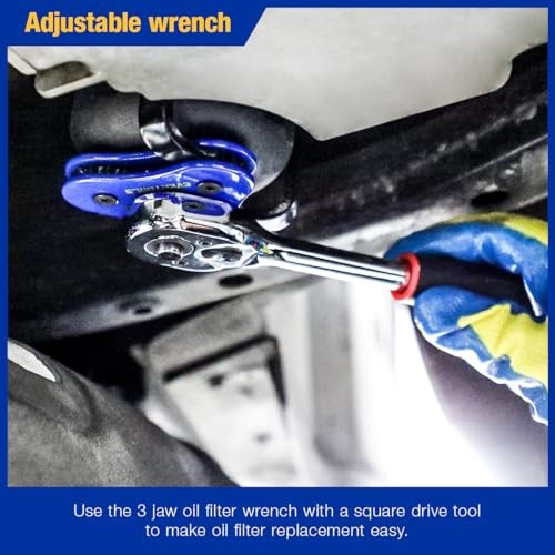 Universal Oil Filter Removal Tool - Adjustable 2-1/2" to 4" & 3" to 5-1/2",