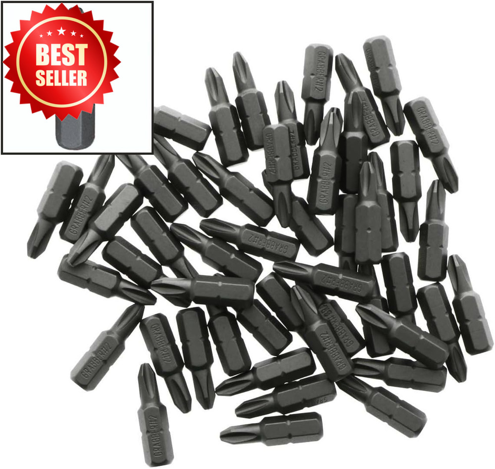50 PC #2 Reduced Phillips Drywall Screwdriver Bit Tips Insert Bulk US