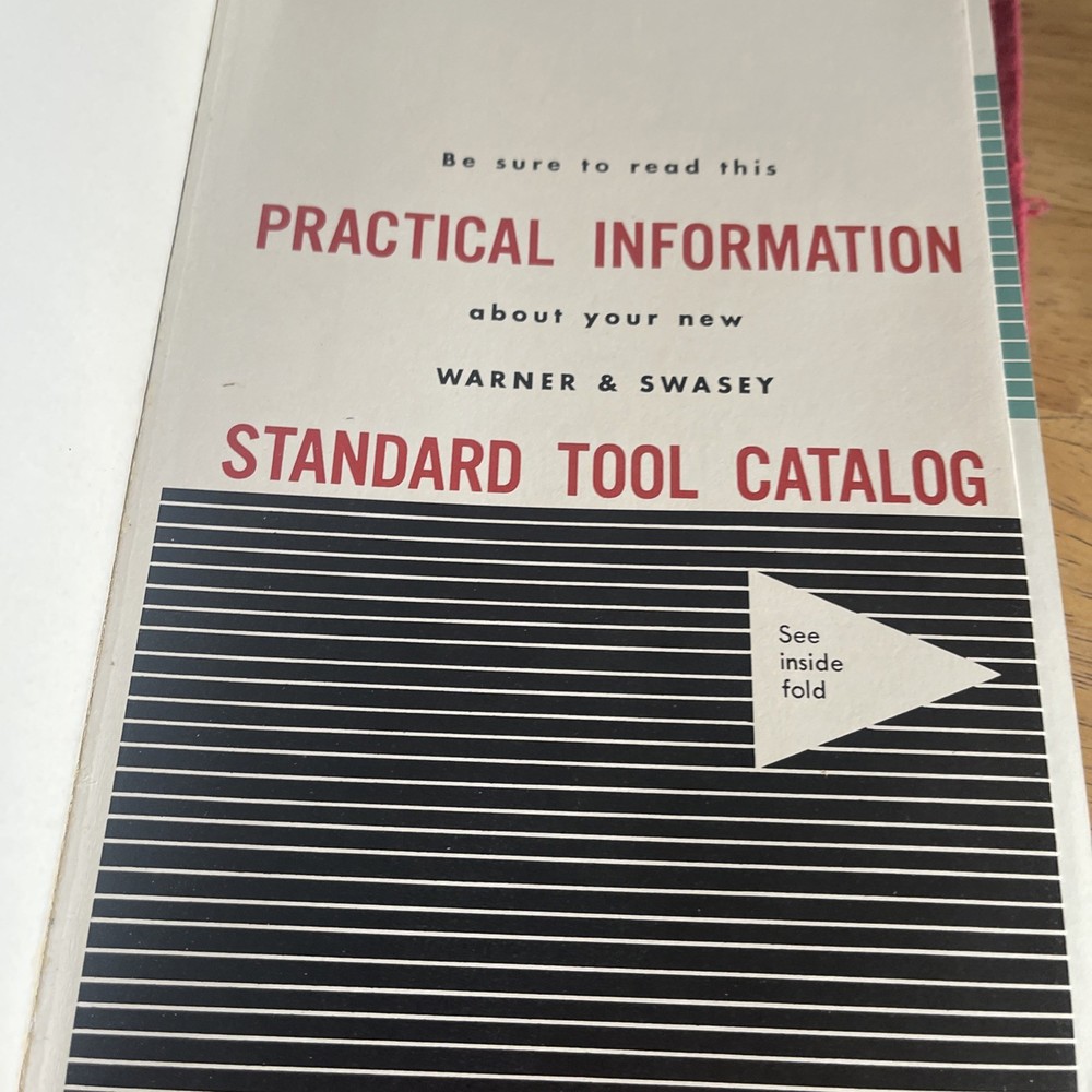 Warner & Swasey Turret Lathe Tools Practical Information Standard Tool Catalog