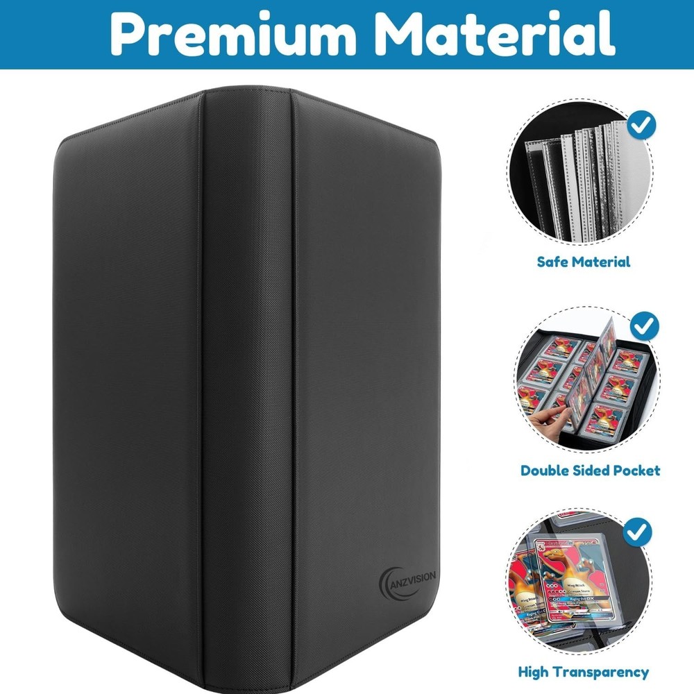 Toploader Binder, Holds 288 Toploaders, 9 Pocket Top Loader Binders