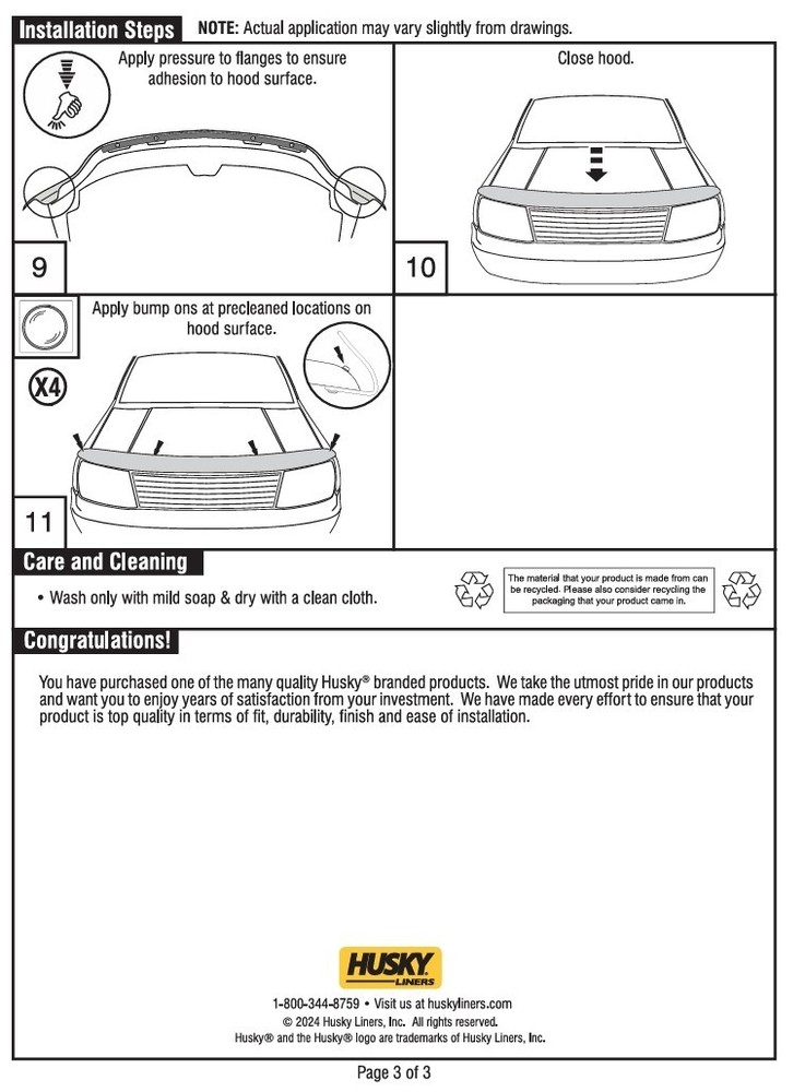 Husky CarFlector Bolt-On Bug Shield Protector for 2018-2023 Chevrolet Traverse