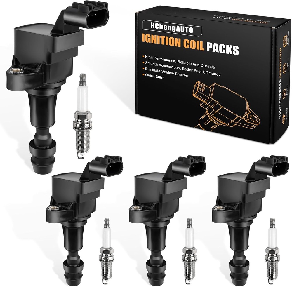 4pcs Ignition Coil & Spark Plug Compatible with Chevy Malibu Cobalt... Fast Ship