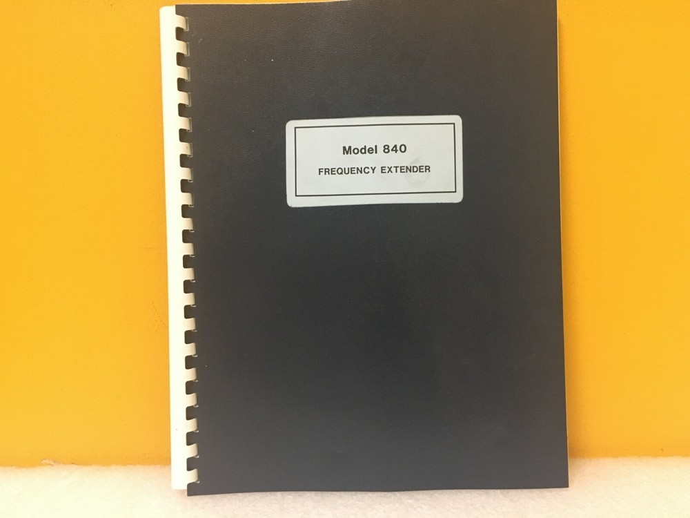 Giga-tronics 203AM00300 840 Frequency Extender Operation + Maintenance Manual