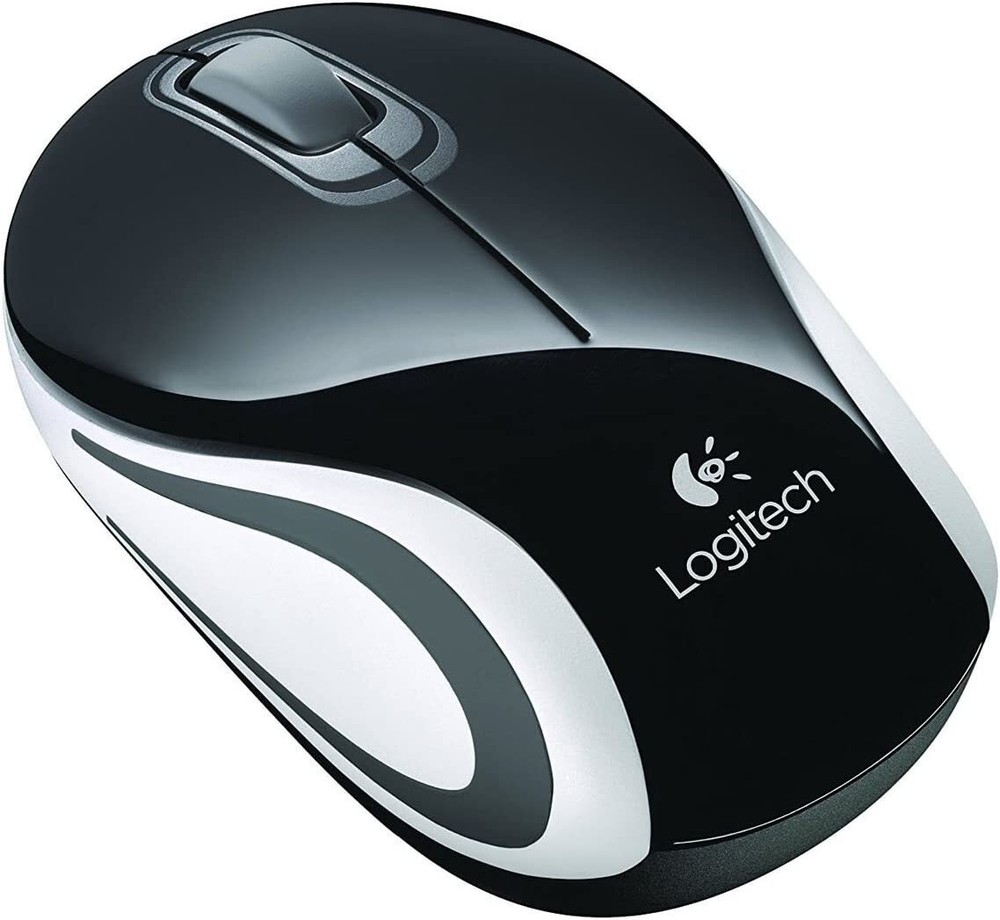 Logitech - M187 Mini Wireless Optical Ambidextrous Mouse - Black-white NEW