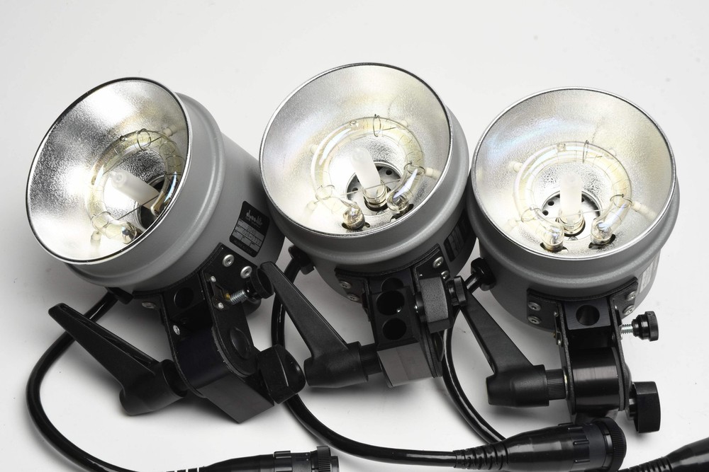 Dyna-Lite M800E Studio Flash Kit 3X Strobes, Lightware Case, Very Nice!