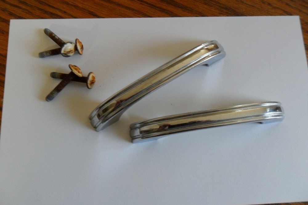 Lot Of 2 Vintage MCM Chrome Drawer Pulls