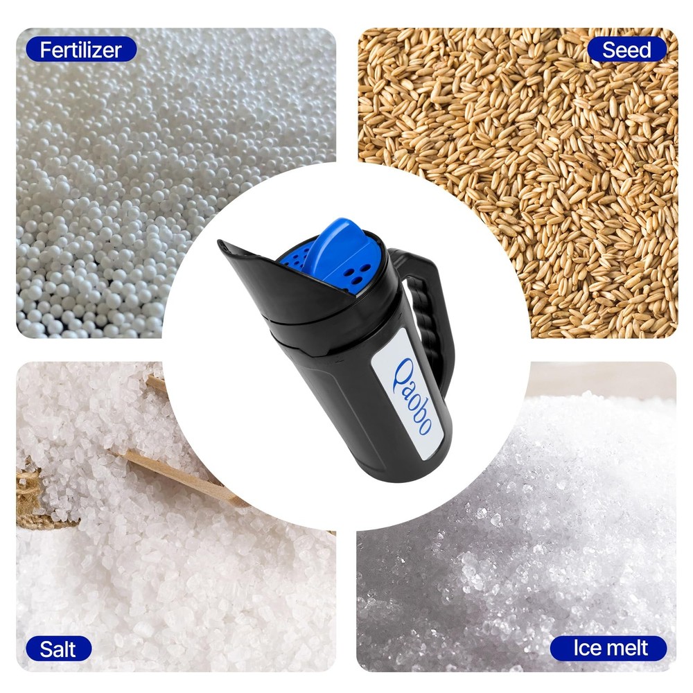 Qaobo 3-Adjustable-Setting Handheld Spreader, Multi-Use Lawn Spreaders for...