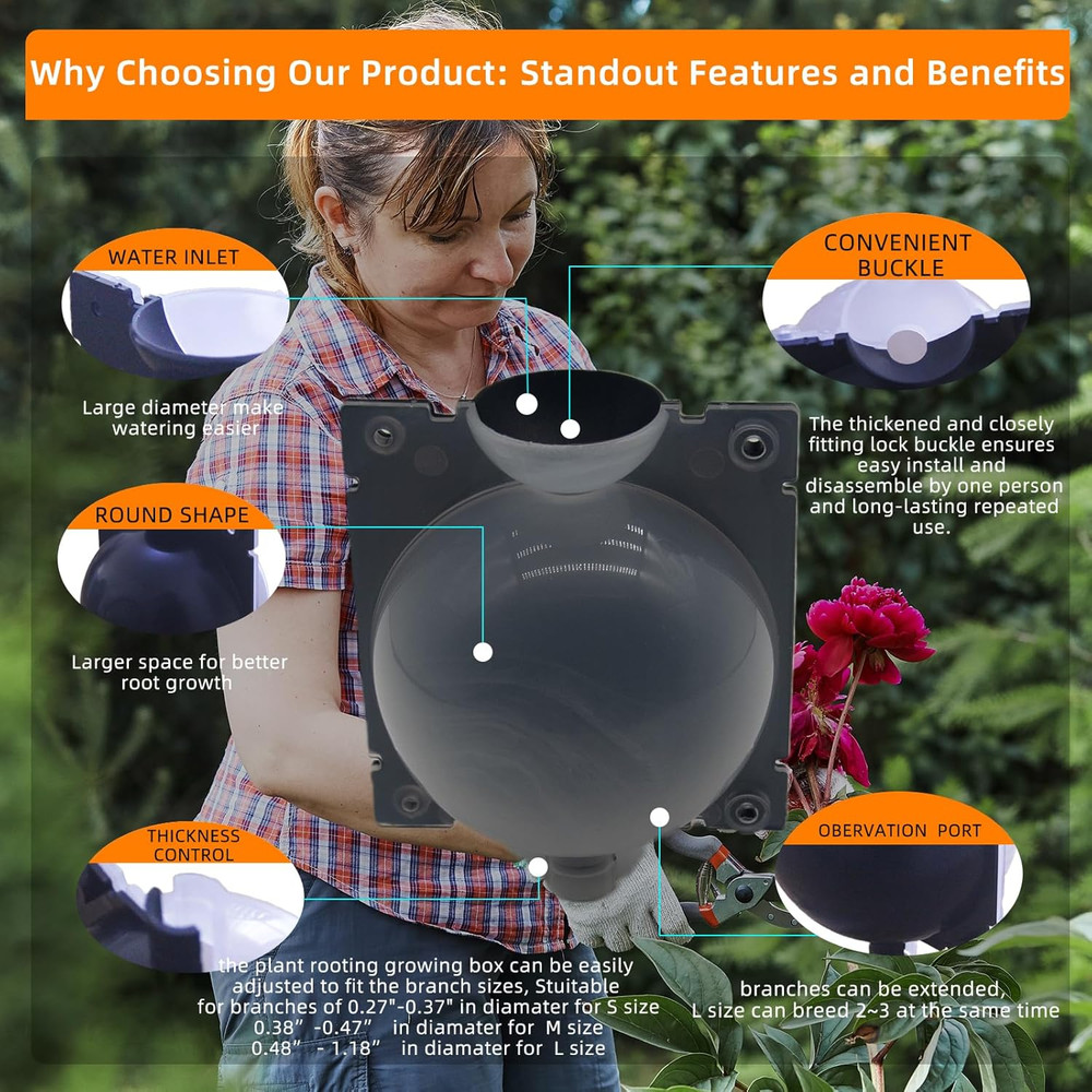 10 PCS Air Layering Propagation Kit -Thicker Version with Reusable Half Transpar