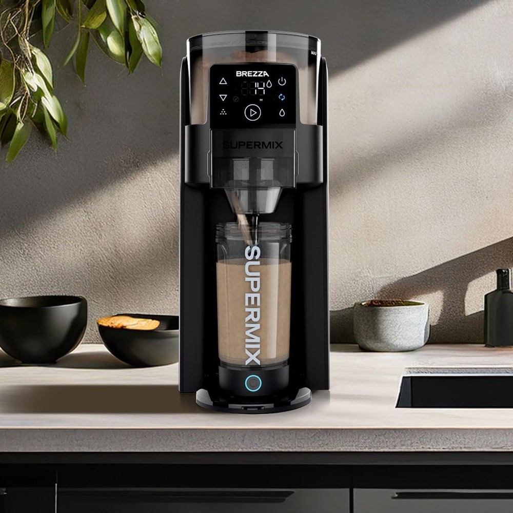 BREZZA Supermix Automatic Protein Shake Maker – Electric Powder Dispenser