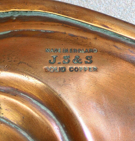 Antique Joseph Sankey & Sons Solid Copper Crumb Tray & Brush