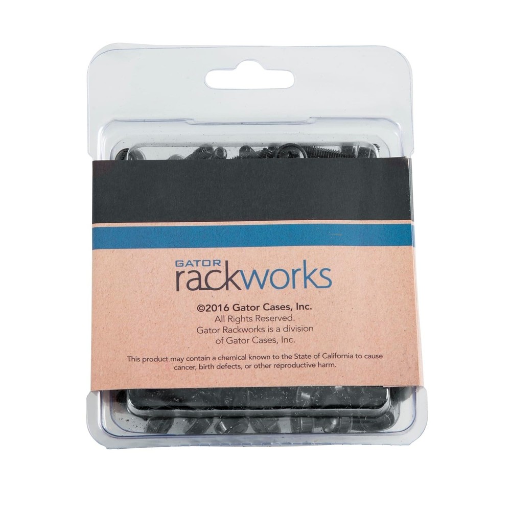 Professional Black Rack Screws Set, 25 Count - Compatibility with 10/32 Systems