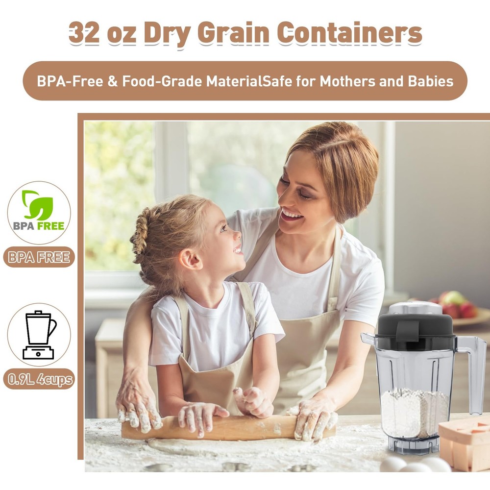 32 oz Dry Grains Container Compatible with E310 5000 5200 6300 Transparently