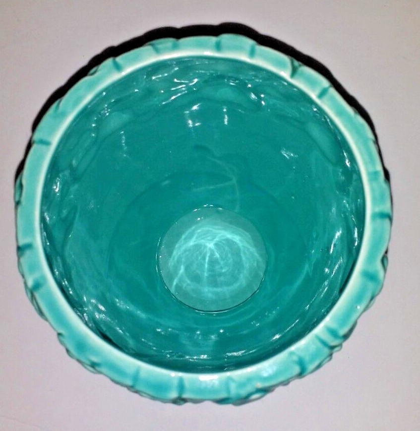 Planter Blue Roses Footed Vase Ceramic