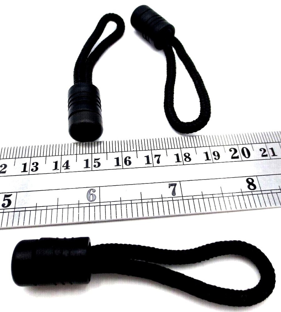 Zipper Pull Helper Zipper Leash Pull Tag Plastic End Cord Tab PREMIUM, 2" Long