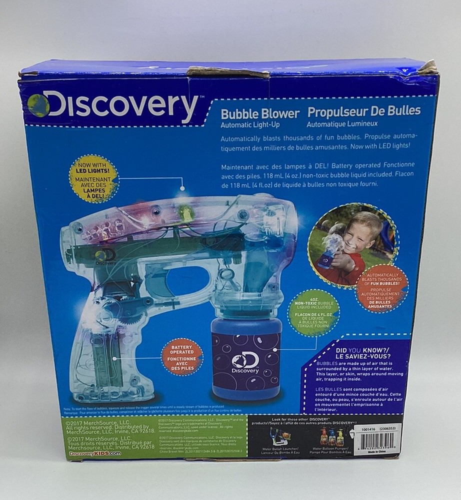 Discovery Kids LED Light Up Automatic Bubble Blower Green NIB