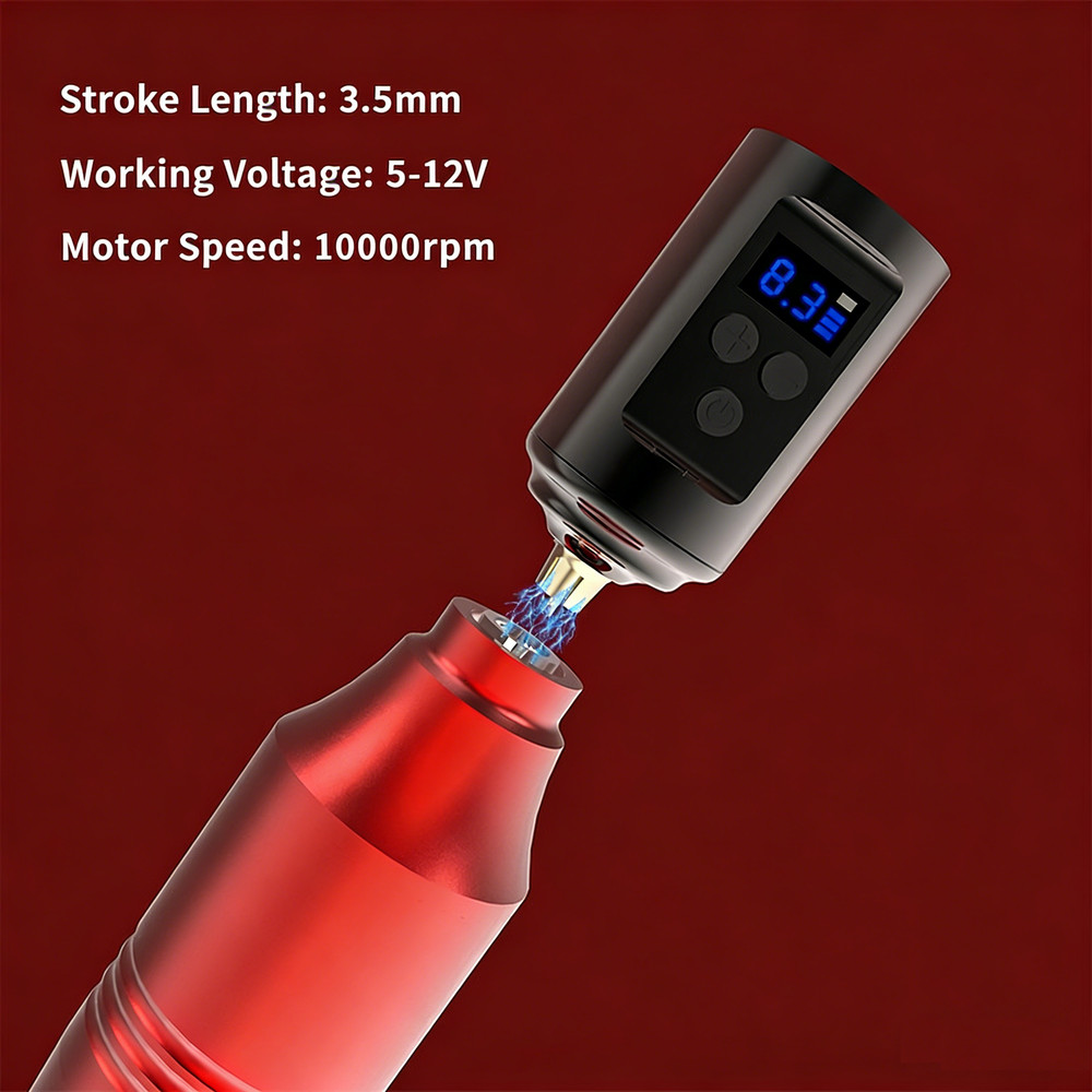 Wireless Tattoo Kit Complete for Beginners Pen Machine with Power Supply Needle