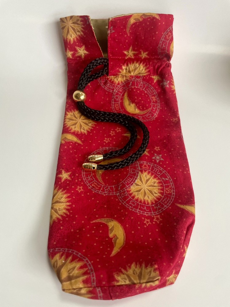 Tarot Deck Bag Celestial Sun Moon Stars Drawstring Pouch Witchcraft Divination