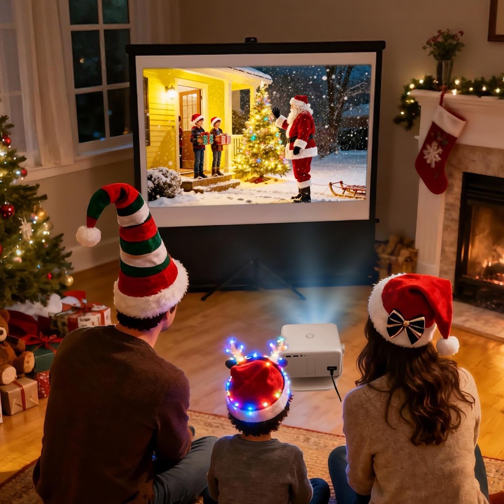 [500+APPS/600 ANSI/Voice Control] Smart Projector with WiFi and Bluetooth Bui...