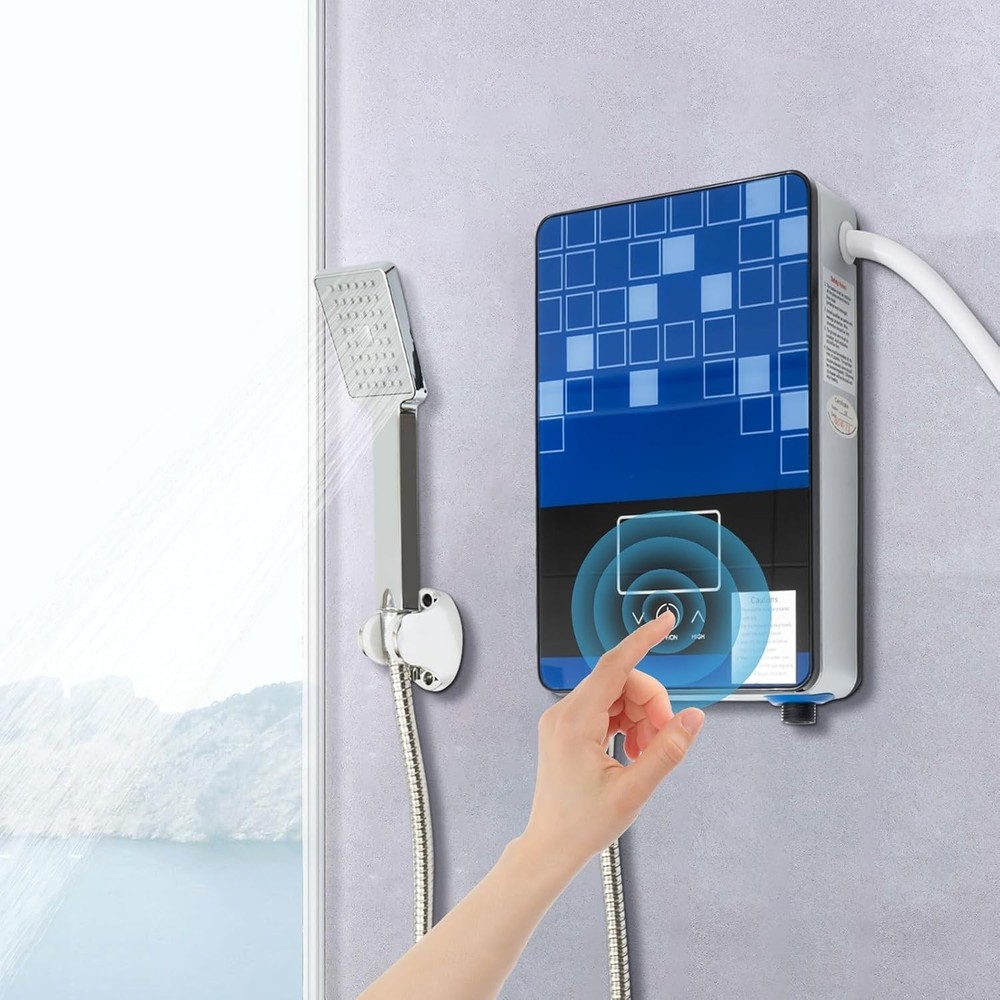 Electric Water Heater Tankless, 4500W 110V Instant Shower Heater with LED Screen
