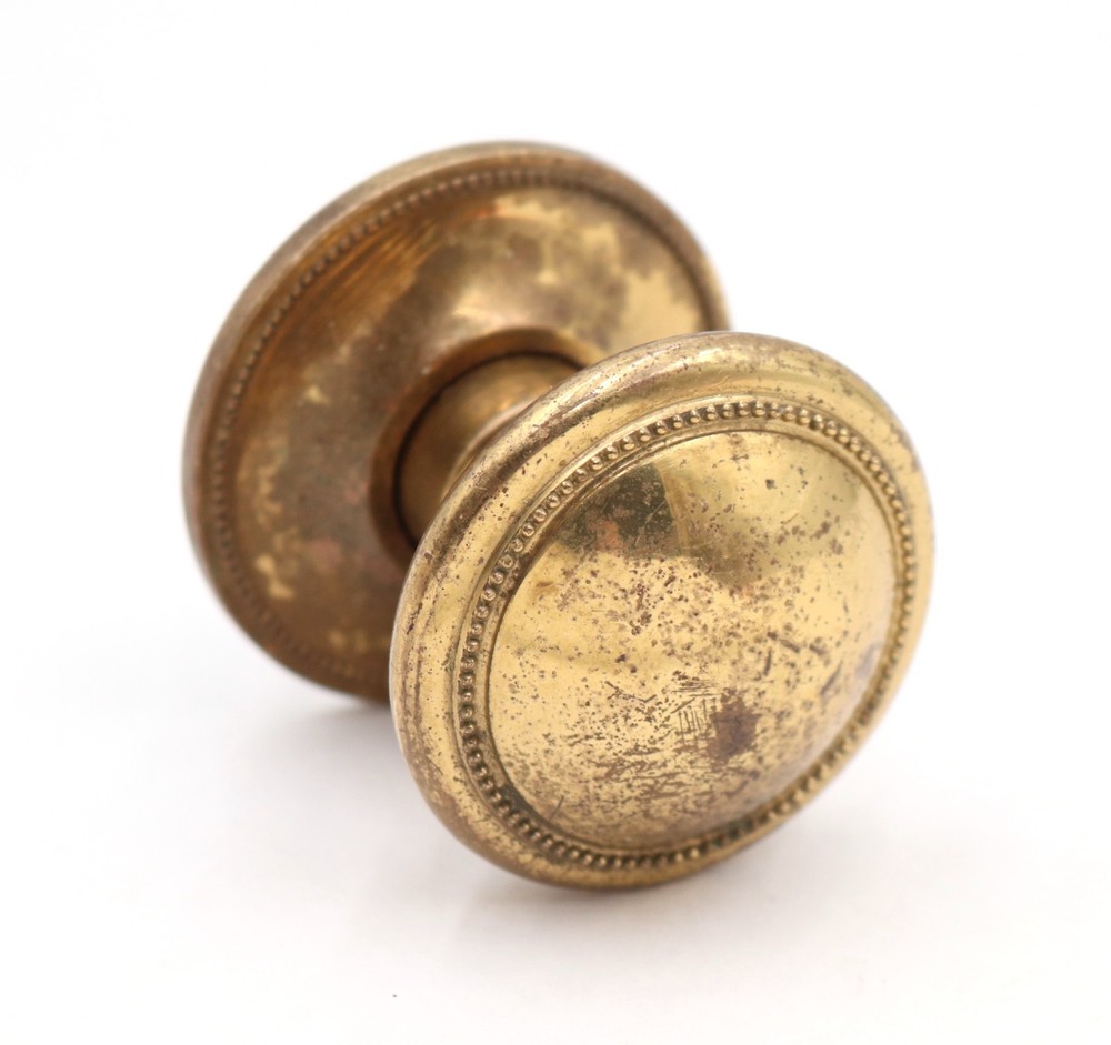 Reclaimed Cast Brass Beaded Dummy Door Knob