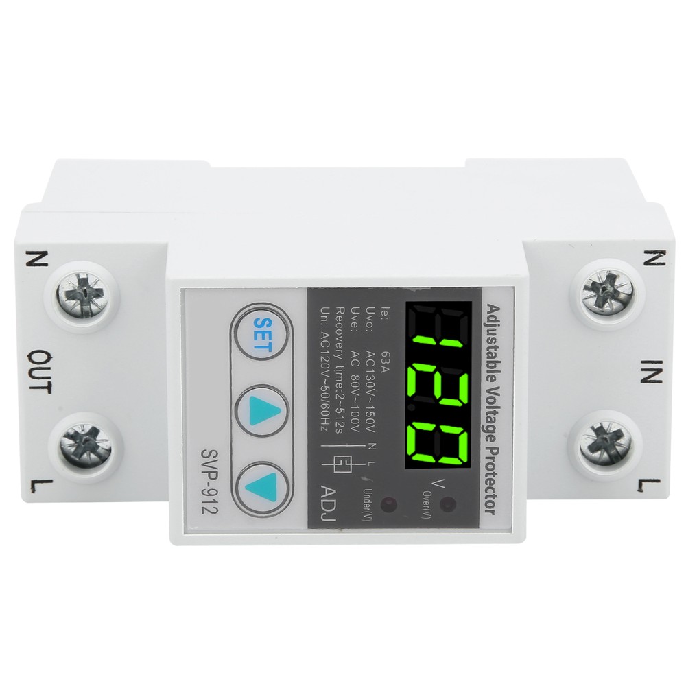 120VAC 63A Adjustable Self-Recovery Under Voltage Auto-Reset Protection Switch