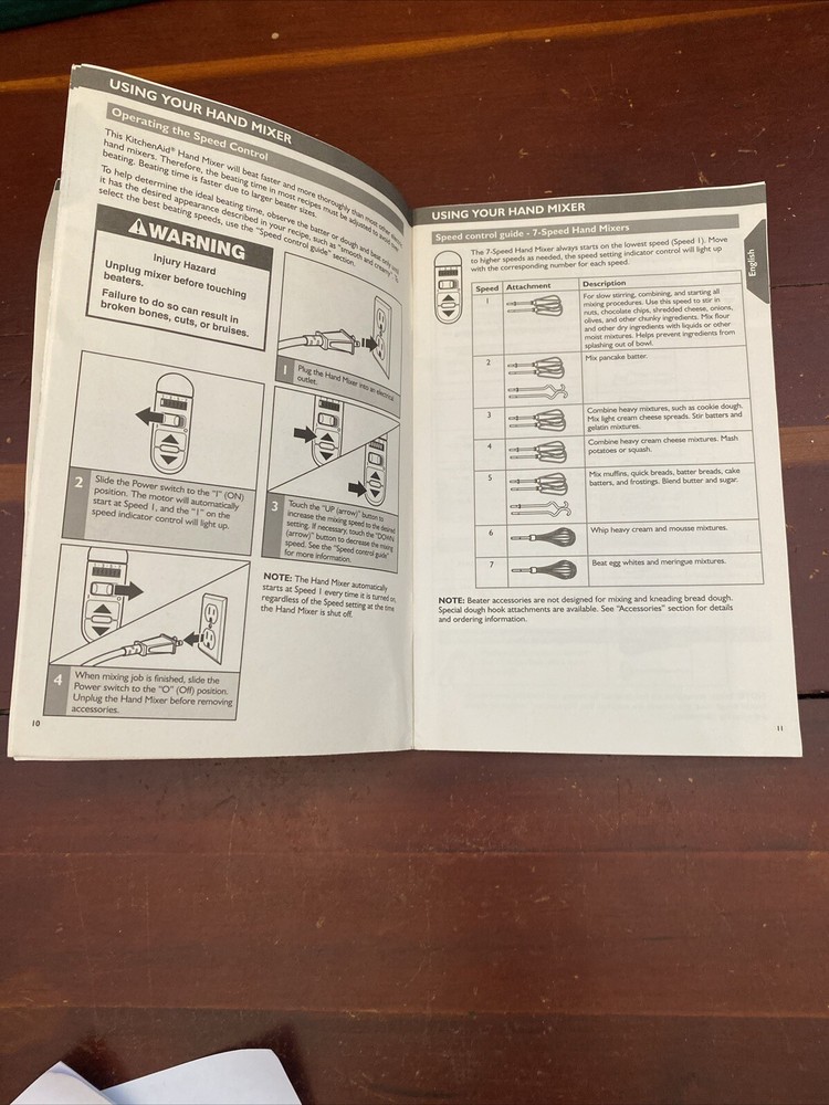 KitchenAid Hand Mixer KHM72 & KHM92 Instruction Book