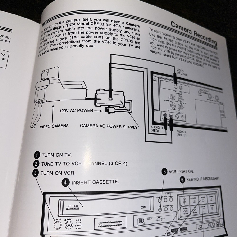 RCA VideoCassette Recorder Owner’s Manual Only