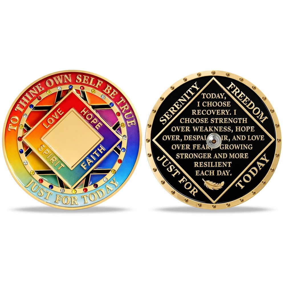 Pink Rotating Triangle 11 Year Sobriety Coin Narcotics Anonymous Medallion