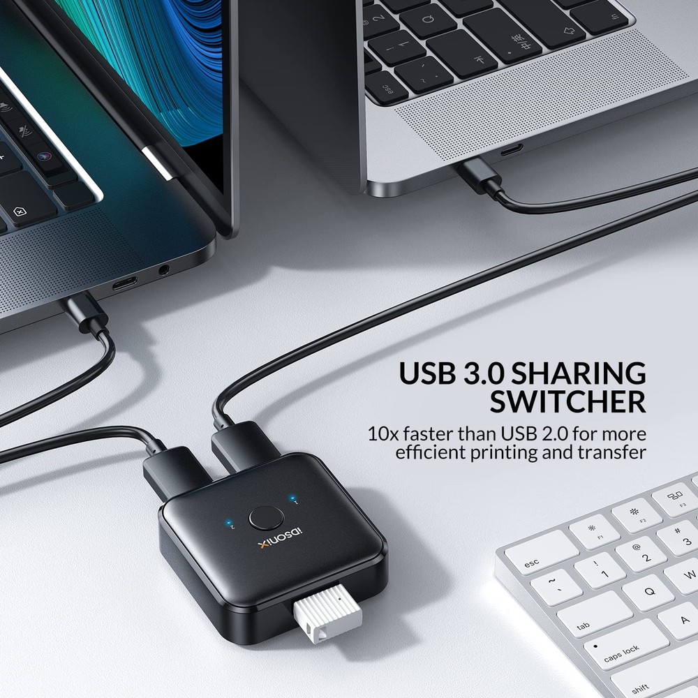 USB 3.0 Switch 1 in 2 Out(2 in 1 Out) Bi-Directional, USB Switch 2 Computers Sha