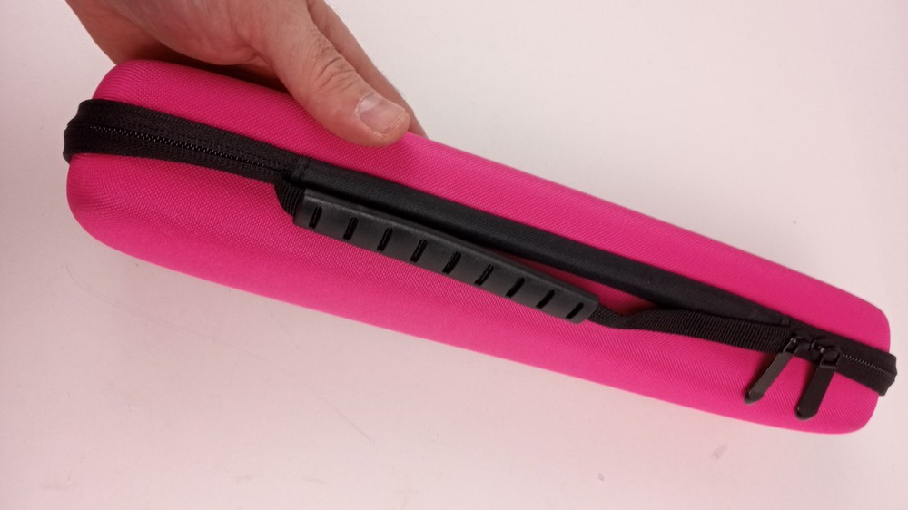 Magenta Zip around electronics cable case 13", soft lined