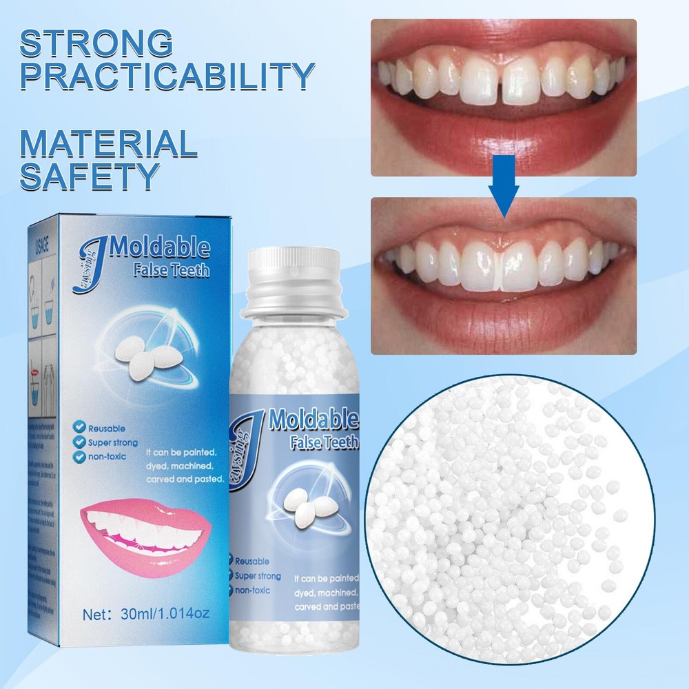 3×False Teeth Solid Glue Temporary Tooth Repair Resin Moldable Teeth Gap Denture