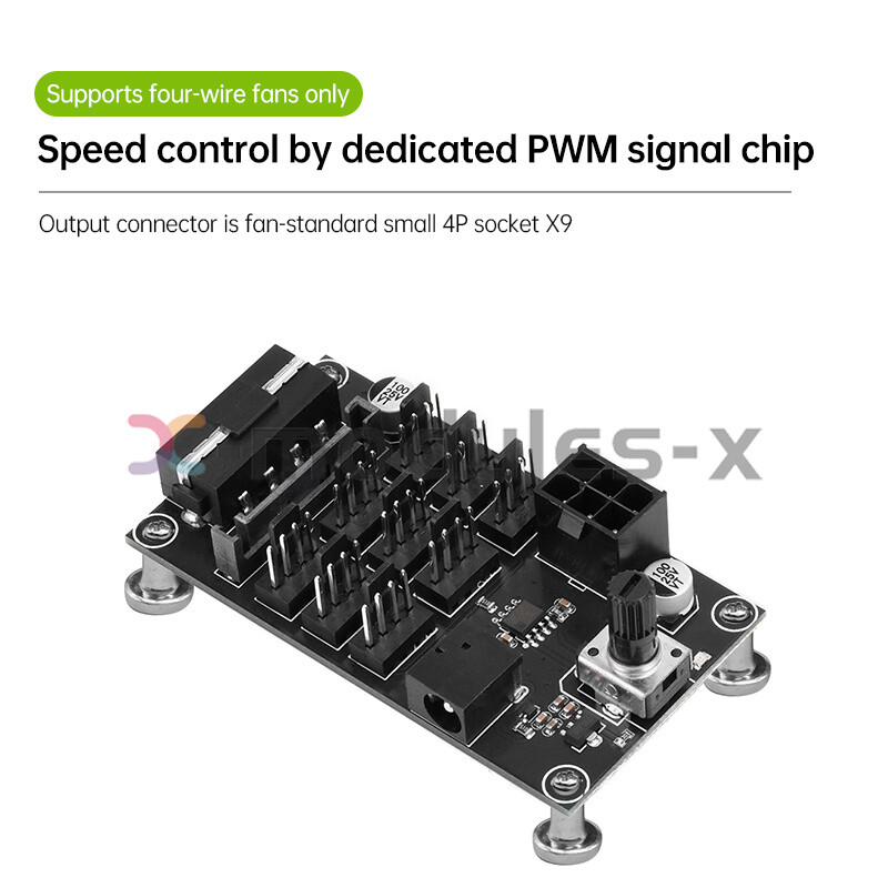 Computer Chassis PWM Violent Fan Speed Controller 9-Channel Fan Hub Controller