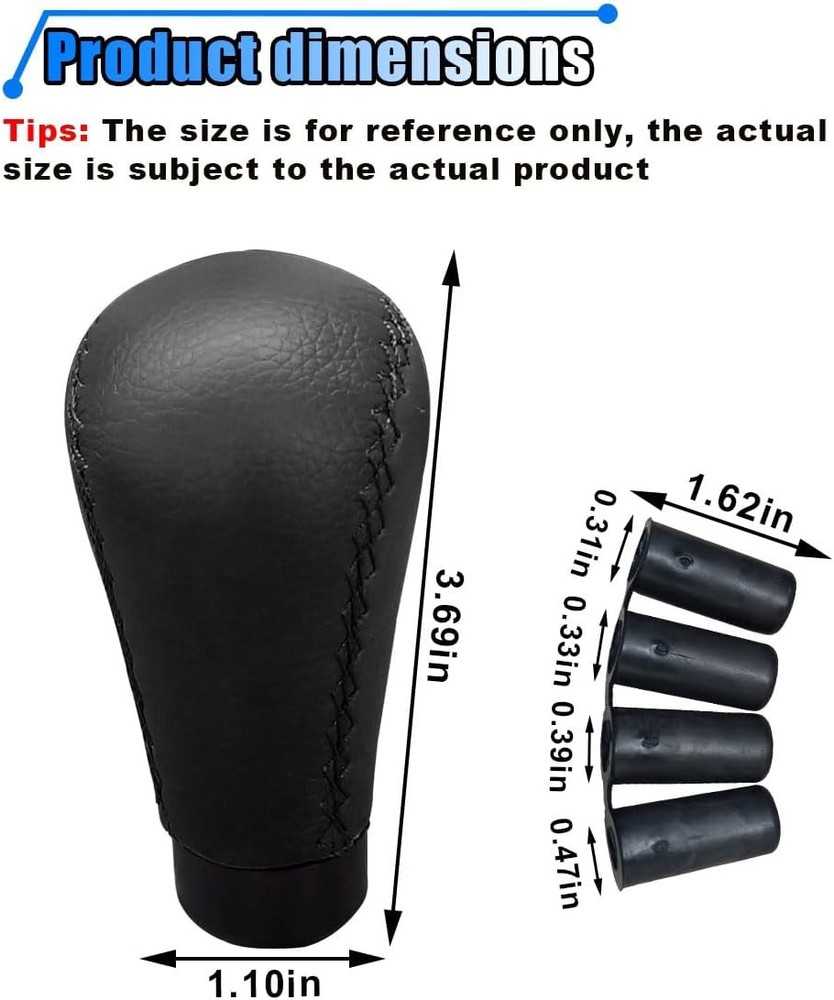 5 Speed Shifter Knobs, Manual Transmission Shift Knob, Handle Leather Black