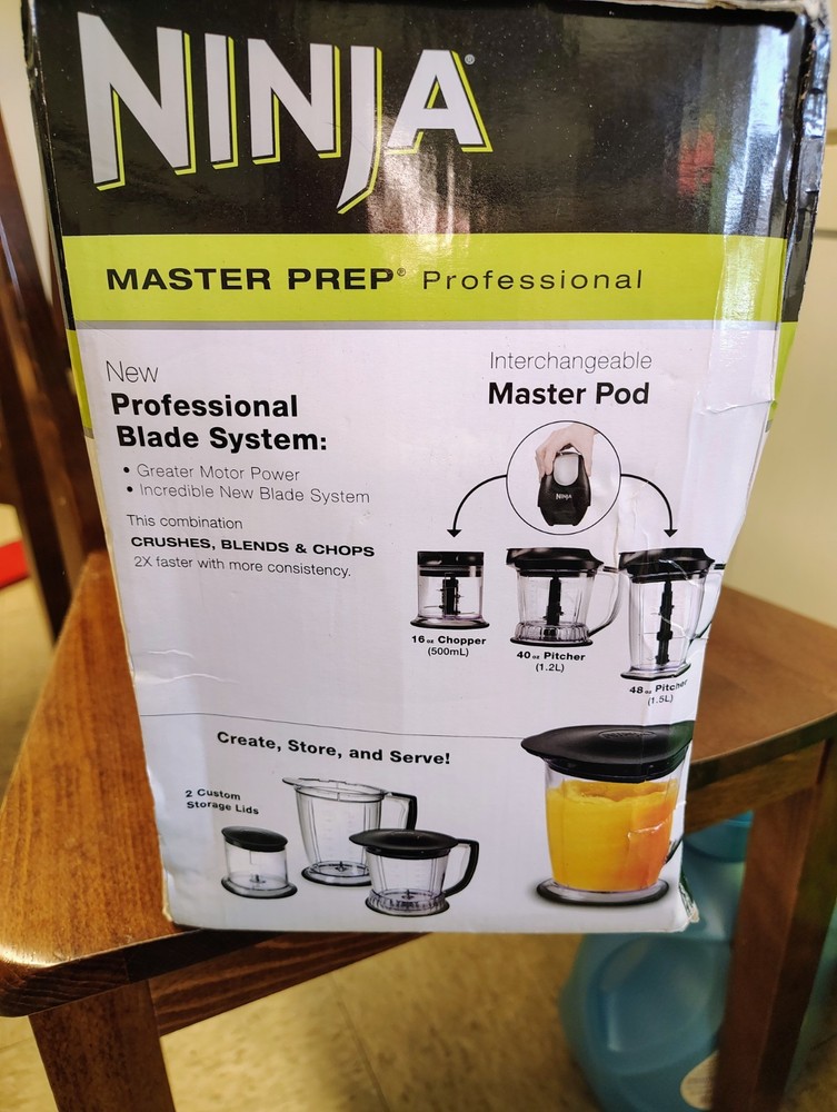 Ninja Master Prep Professional Food Processor, Interchangeable Pod, 16/40/48 oz