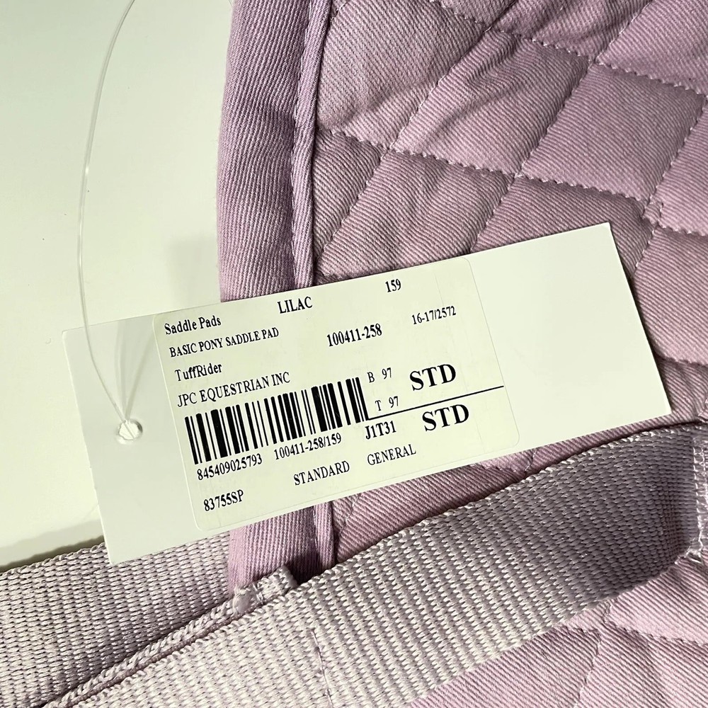 Tuff Rider Quilted Lilac, Basic Pony Saddle Pad 159 Standard General 106882