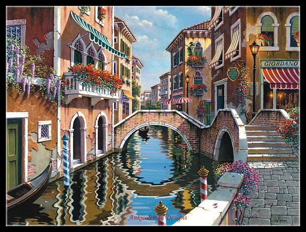 Chart DIY Needlework - Counted Cross Stitch Patterns - Rendezvous in Venice