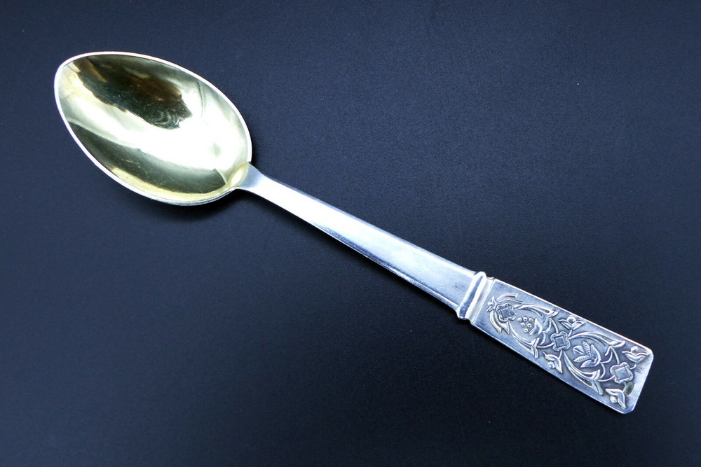 Coffee Spoon 875 Silver Partially Gilded - Russia