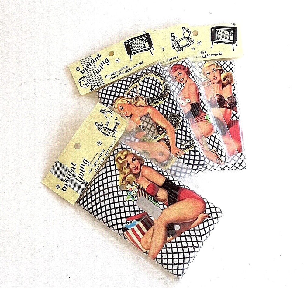 4 Light Switch Covers Art Deco or Retro, Vintage