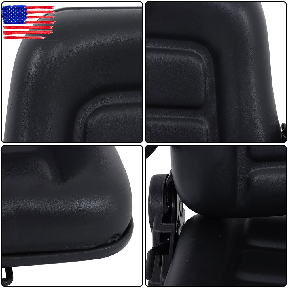 Universal Fold Down Forklift Seat W/ Adjustable Angle Back and Slide Armrest